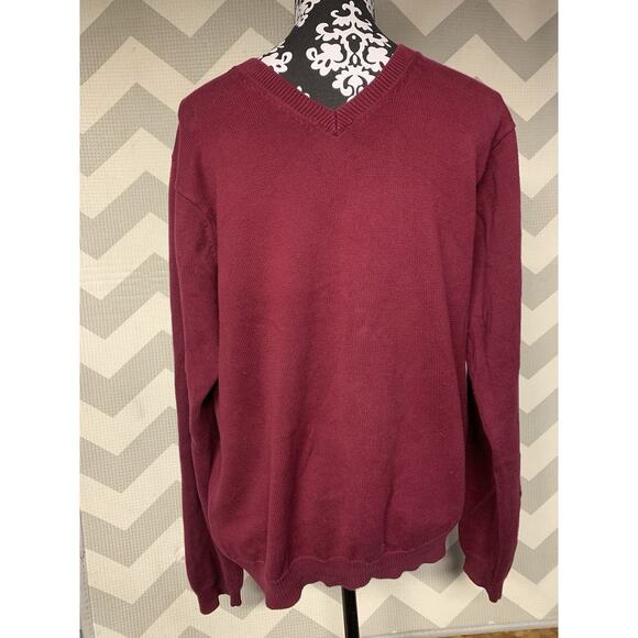 Eddie Bauer Vintage Red Men’s Sweater 100% Cotton Old Money Going Out Lg - Picture 1 of 4